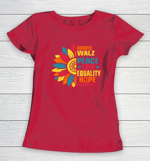 Equality Hope Diversity Kamala Harris Waltz Peace Love Women's T-Shirt 7