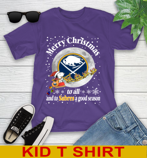 Buffalo Sabres Merry Christmas To All And To Sabres A Good Season NHL Hockey Sports Youth T-Shirt 3