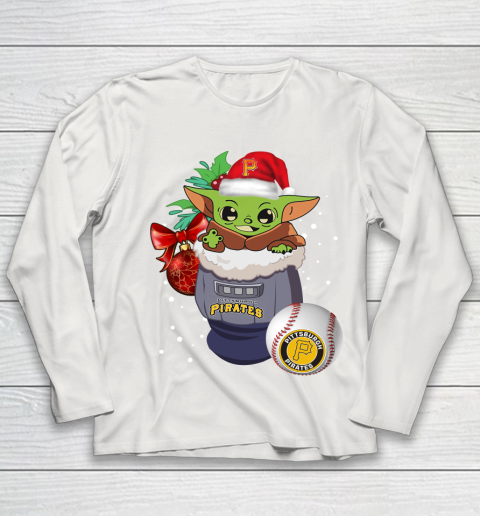 Pittsburgh Pirates Christmas Baby Yoda Star Wars Funny Happy MLB Youth Long Sleeve 11