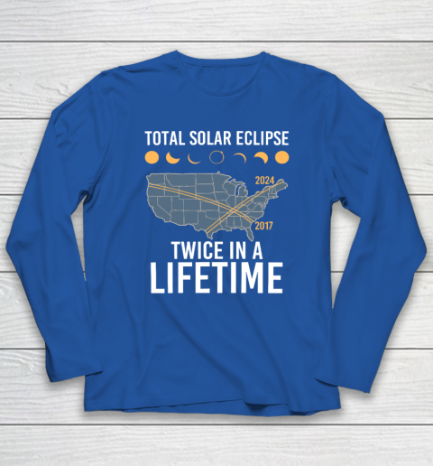 Twice In A Lifetime Solar Eclipse Shirt 2024 Total Eclipse Long Sleeve T-Shirt 5