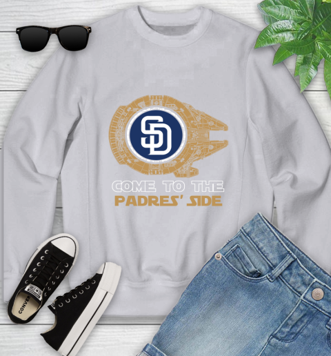 MLB Come To The San Diego Padres Side Star Wars Baseball Sports Youth Sweatshirt 3