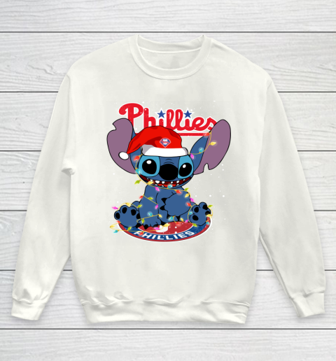 Philadelphia Phillies MLB noel stitch Baseball Christmas Youth Sweatshirt