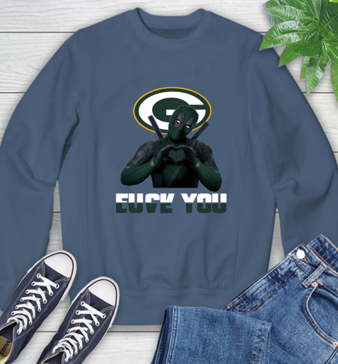 NHL Green Bay Packers Deadpool Love You Fuck You Football Sports Sweatshirt 8