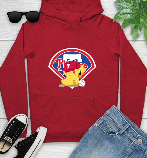 MLB Pikachu Baseball Sports Philadelphia Phillies Youth Hoodie 11
