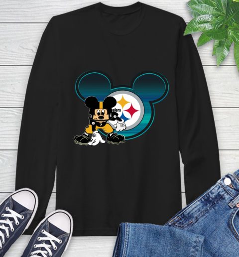 NFL Pittsburgh Steelers Mickey Mouse Disney Football T Shirt Long Sleeve T-Shirt 2