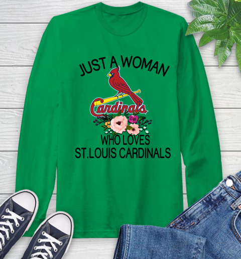 MLB Just A Woman Who Loves St.Louis Cardinals Baseball Sports Long Sleeve T-Shirt 5