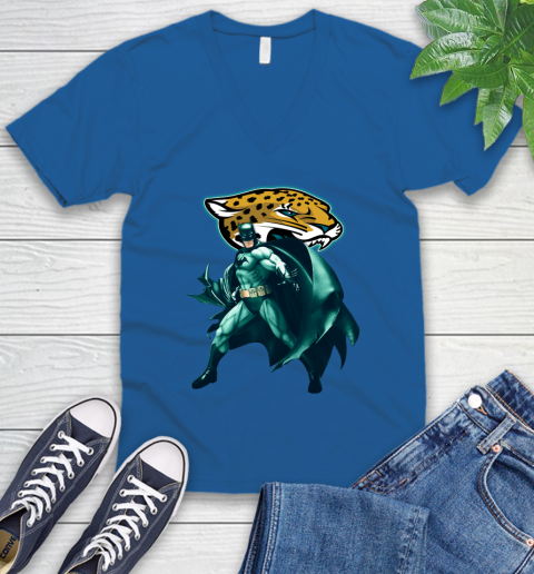 NFL Batman Football Sports Jacksonville Jaguars V-Neck T-Shirt 6