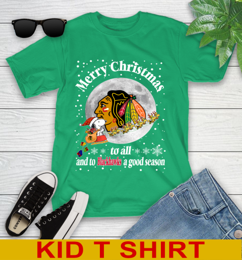 Chicago Blackhawks Merry Christmas To All And To Blackhawks A Good Season NHL Hockey Sports Youth T-Shirt 7