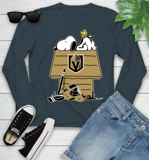 Vegas Golden Knights NHL Hockey Snoopy Woodstock The Peanuts Movie Youth Long Sleeve 8