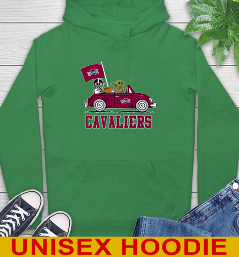NBA Basketball Cleveland Cavaliers Darth Vader Baby Yoda Driving Star Wars Shirt Hoodie 8