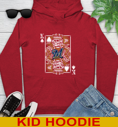 Milwaukee Brewers MLB Baseball The King Of Spades Death Cards Shirt Youth Hoodie - Image 12