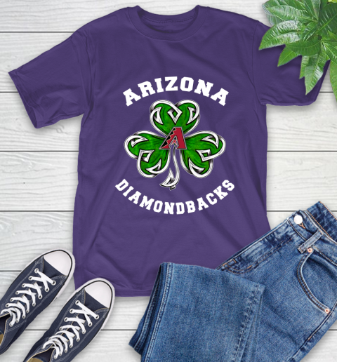 MLB Arizona Diamondbacks Three Leaf Clover St Patrick's Day Baseball Sports T-Shirt 5