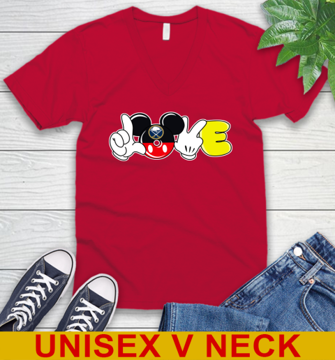 Buffalo Sabres NHL Hockey Love Mickey Disney Sports V-Neck T-Shirt 7