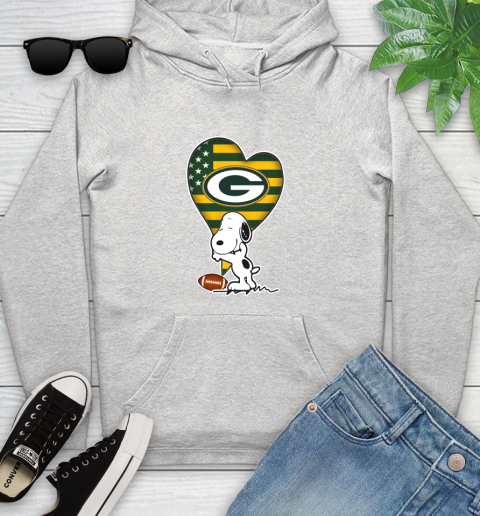 Green Bay Packers NFL Football The Peanuts Movie Adorable Snoopy Youth Hoodie