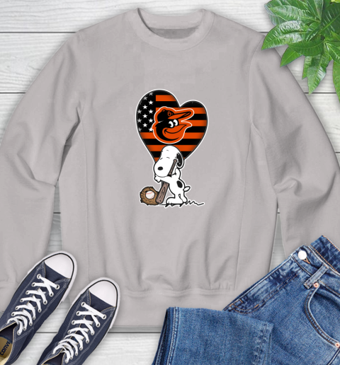 Baltimore Orioles MLB Baseball The Peanuts Movie Adorable Snoopy Sweatshirt 12