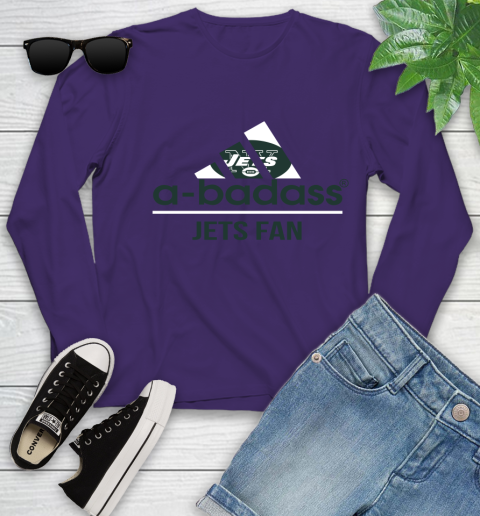 New York Jets NFL Football A Badass Adidas Adoring Fan Sports Youth Long Sleeve 4
