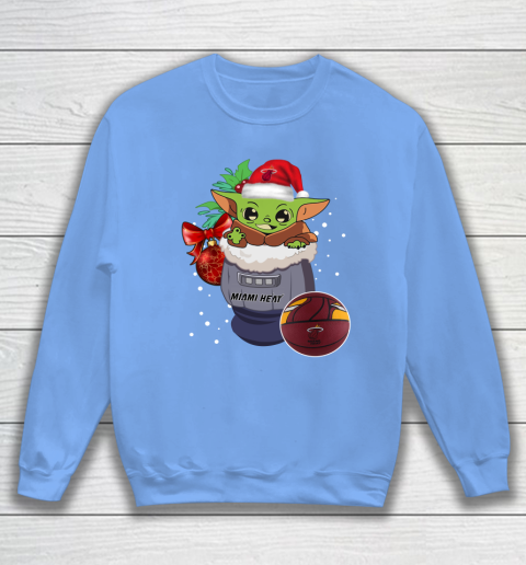 Miami Heat Christmas Baby Yoda Star Wars Funny Happy NBA Sweatshirt 9
