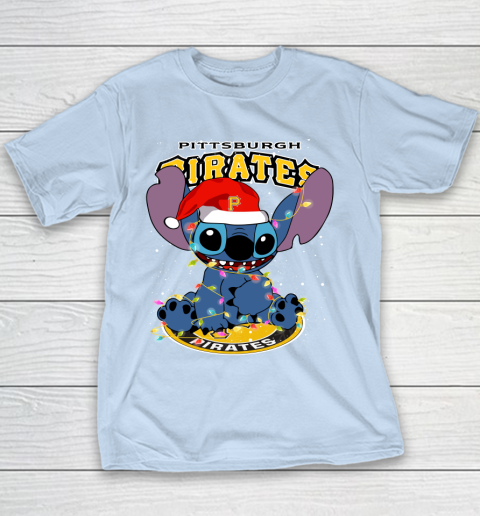 Pittsburgh Pirates MLB noel stitch Baseball Christmas Youth T-Shirt 4