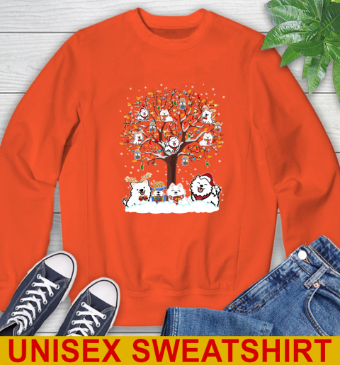 Samoyed dog pet lover light christmas tree shirt 27