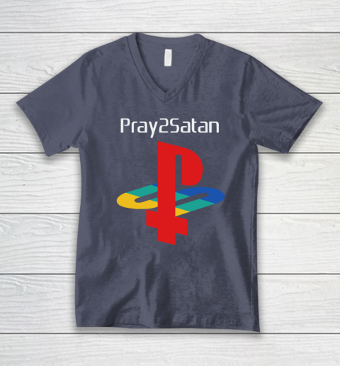 Pray2satan V-Neck T-Shirt 6