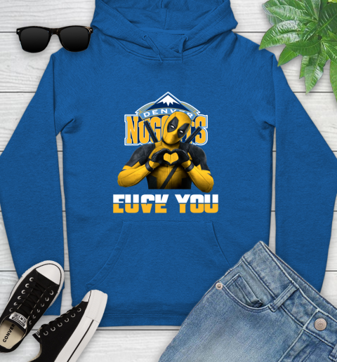 NBA Denver Nuggets Deadpool Love You Fuck You Basketball Sports Youth Hoodie 11