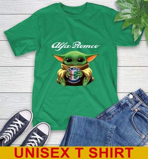 Star Wars Baby Yoda Hugs Alfa Romeo Car Shirt 7