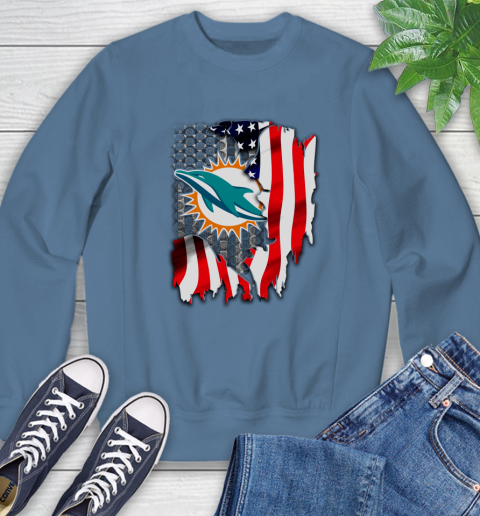 Miami Dolphins NFL Football American Flag Sweatshirt 8