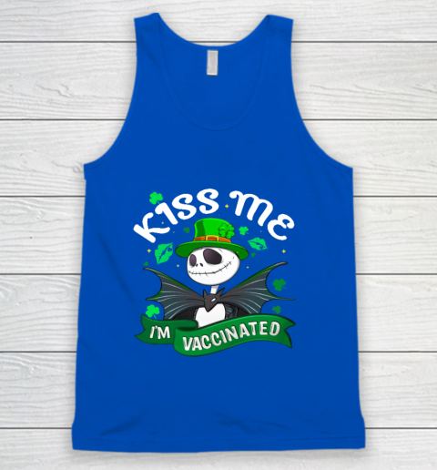 Kiss Me I'm Vaccinated Patrick's Day Jack Skellington Tank Top 4
