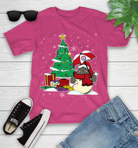 Texas Rangers MLB Baseball Cute Tonari No Totoro Christmas Sports Youth T-Shirt 11