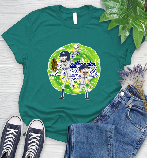 MLB Los Angeles Dodgers Rick And Morty Commissioner's Trophy Baseball Sports Women's T-Shirt 12
