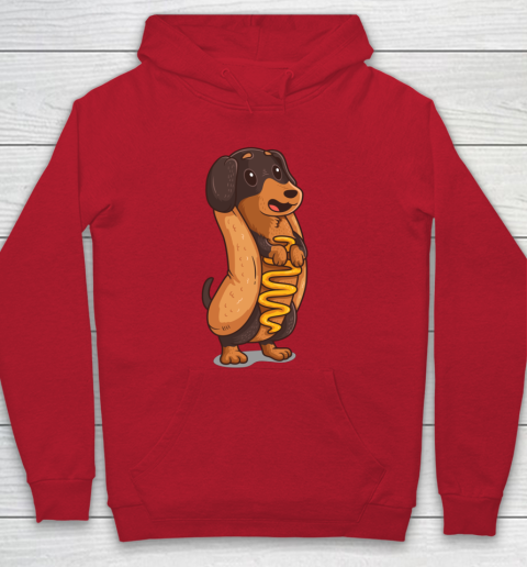 Wiener Dog Hotdog Bun Dachshund Funny Foodie Gift Hot Dog Hoodie 6