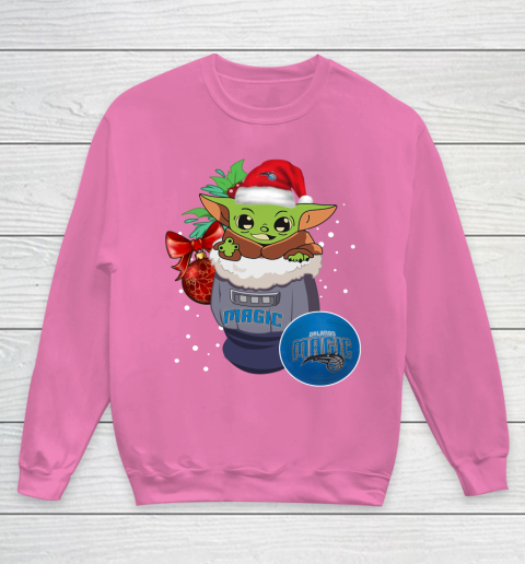 Orlando Magic Christmas Baby Yoda Star Wars Funny Happy NBA Youth Sweatshirt 7
