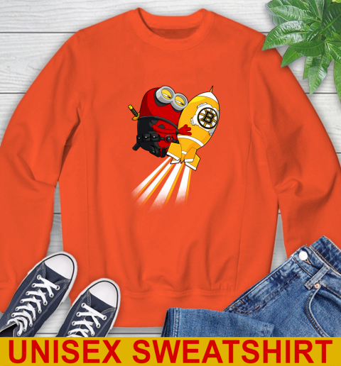 NHL Hockey Boston Bruins Deadpool Minion Marvel Shirt Sweatshirt 3