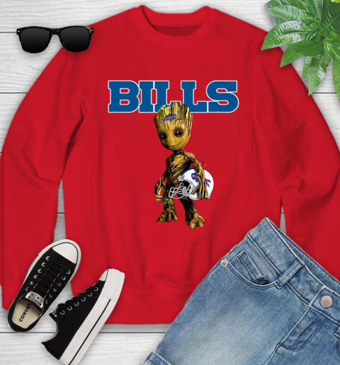 Buffalo Bills NFL Football Groot Marvel Guardians Of The Galaxy Youth Sweatshirt 9