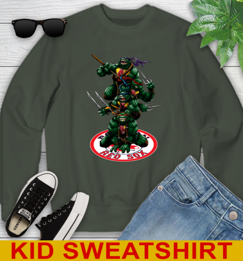 MLB Baseball Boston Red Sox Teenage Mutant Ninja Turtles Shirt Youth Sweatshirt 9