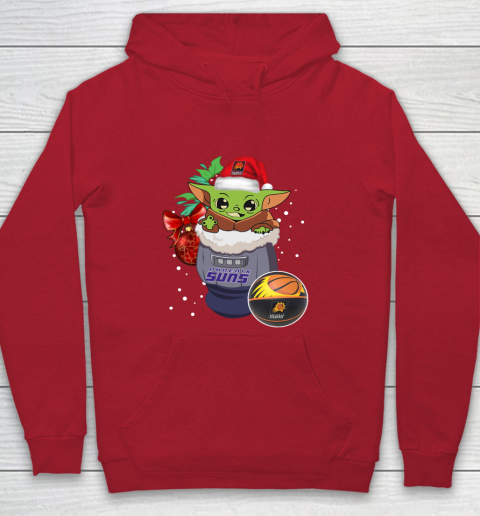 Phoenix Suns Christmas Baby Yoda Star Wars Funny Happy NBA Youth Hoodie 9
