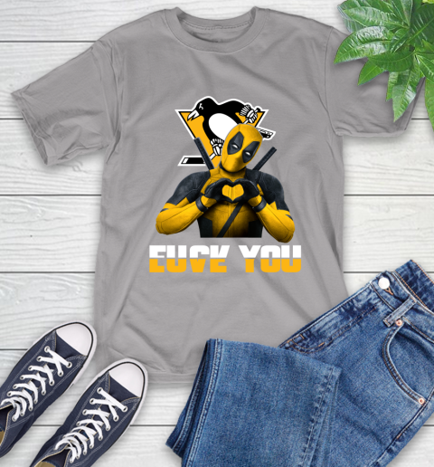 NHL Pittsburgh Penguins Deadpool Love You Fuck You Hockey Sports T-Shirt 6