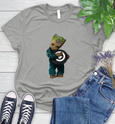 NHL Groot Guardians Of The Galaxy Hockey Sports Winnipeg Jets Women's T-Shirt 10