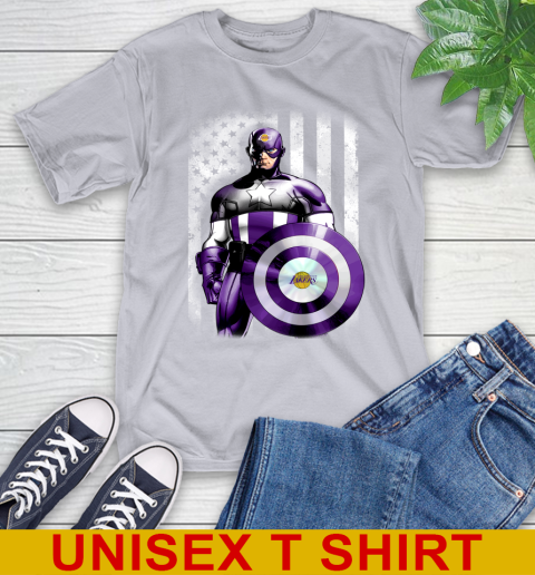 Los Angeles Lakers NBA Basketball Captain America Marvel Avengers American Flag Shirt T-Shirt 5