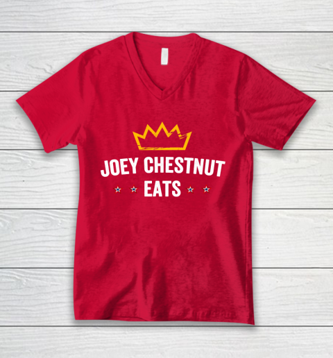 Joey Chestnut Eats V-Neck T-Shirt 6