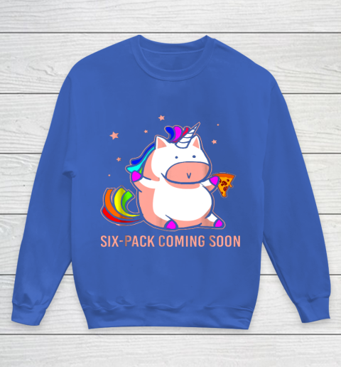 Unicorn Six Pack Funny Cute Shirt Coming Soon Fat Unicorn Youth Sweatshirt 6