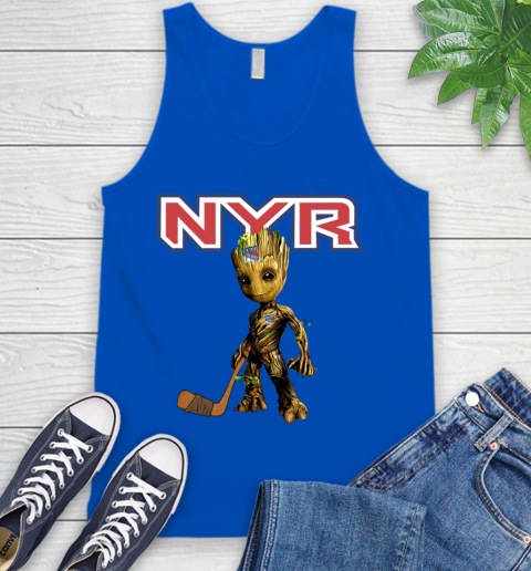 New York Rangers NHL Hockey Groot Marvel Guardians Of The Galaxy Tank Top 5