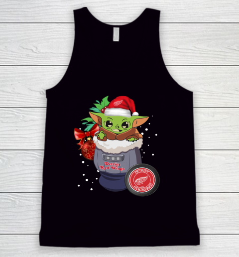 Detroit Red Wings Christmas Baby Yoda Star Wars Funny Happy NHL Tank Top