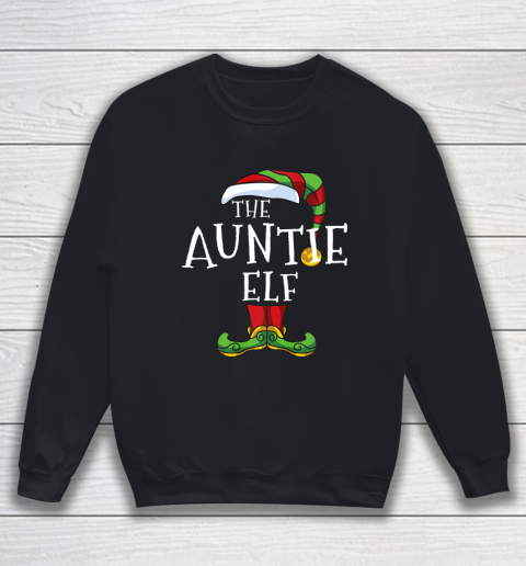 The Auntie Elf Family Matching Christmas Group Gift Pajama Sweatshirt