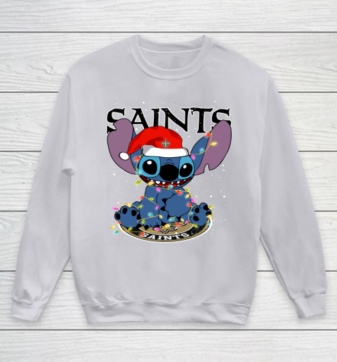 New Orleans Saints NFL Football noel stitch Christmas Youth Sweatshirt 2