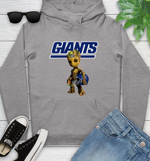 New York Giants NFL Football Groot Marvel Guardians Of The Galaxy Youth Hoodie 6