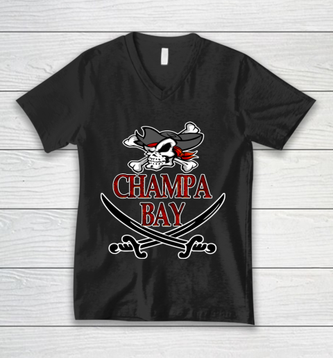 Champa Bay TB Football Champions V-Neck T-Shirt