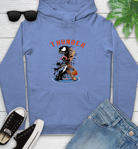 NBA Oklahoma City Thunder Basketball Venom Groot Guardians Of The Galaxy Youth Hoodie 12