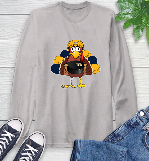 Nashville Predators Turkey Thanksgiving Day Long Sleeve T-Shirt 12