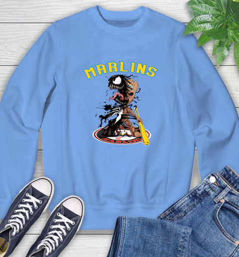 MLB Miami Marlins Baseball Venom Groot Guardians Of The Galaxy Sweatshirt 11